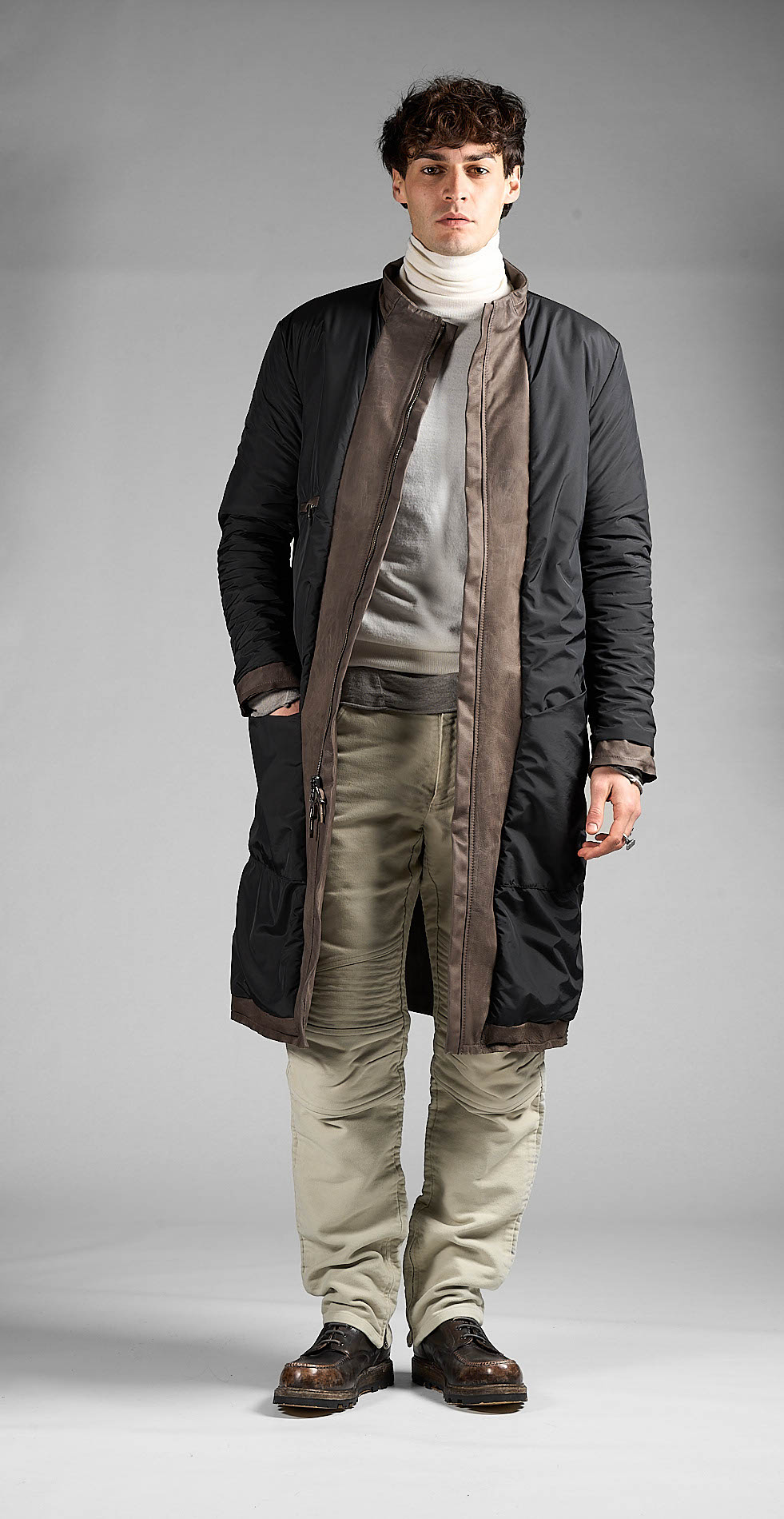 DANIELE BASTA LEATHER AND SILVER JACKET 